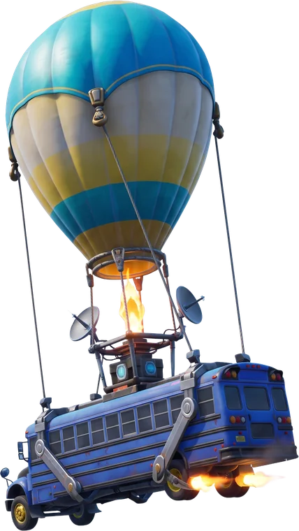 Autobús de Batalla de Fortnite flotando